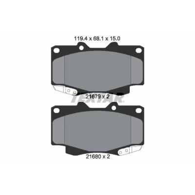 Billede af TEXTAR 2168001 Bremseklodser med akustisk advarsel for slid TOYOTA: HILUX 3 Pick up, Pritsche/Fahrgestell (KUN1, TGN3, TGN2, TGN1,