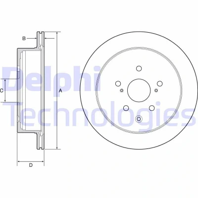 Billede af DELPHI BG4929C Bremseskiver 309 18 5 ventileret coatet ubehandlet uden hjullejer, ABS sensorring