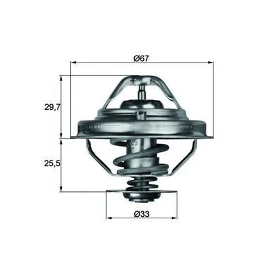 Billede af MAHLE ORIGINAL TX 38 80D Termostat 80 67 med pakning BMW: 3 Sedan, 5 7, OPEL: Omega B Caravan