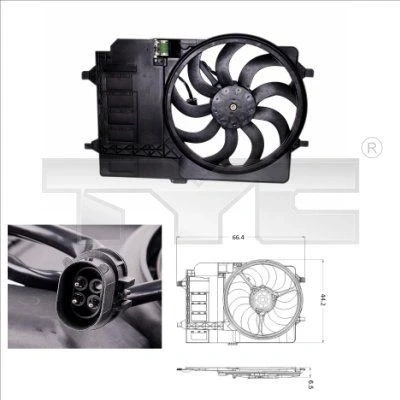 Billede af TYC 803 0001 Køleventilator 400 260 med kølerventilatorramme (karm), belastningsmodstand