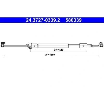 Billede af ATE 24.3727 0339.2 Håndbremsekabel 1850 CITROËN: Berlingo / First I