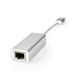 Billede af USB adapter 3.2 Gen 1 Type A RJ45 Hun Guldplateret Lige 0.20 m Runde Flettet / Nylon Aluminium Sølv Cover Window Box