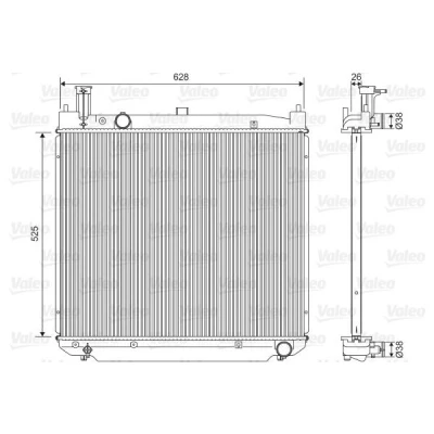 Billede af VALEO 701591 Radiator Aluminium 628 525 26 uden kølemiddelregulering Loddet køleripper TOYOTA: Hiace 4 Bus