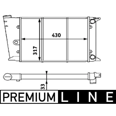 Billede af MAHLE ORIGINAL CR 420 000P Radiator til køretøjer uden klimaanlæg 430 317 33 Mekanisk fuget køleripper VOLKSWAGEN: GOLF 1 Cabriolet,