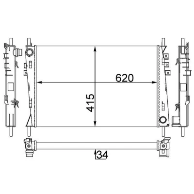 Billede af MAHLE ORIGINAL CR 1348 000S Radiator 620 415 34 Mekanisk fuget køleripper JAGUAR: X Type Sedan