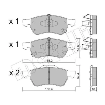 Billede af METELLI 22 1408 0 Bremseklodser med akustisk advarsel for slid