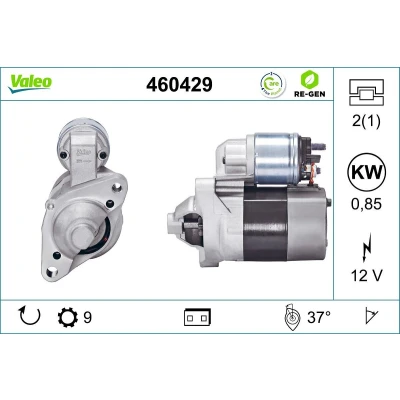 Billede af VALEO 460429 Starter 12 0,8 9 RENAULT: CLIO 2, 4, 3, DACIA: LOGAN MCV SANDERO 2