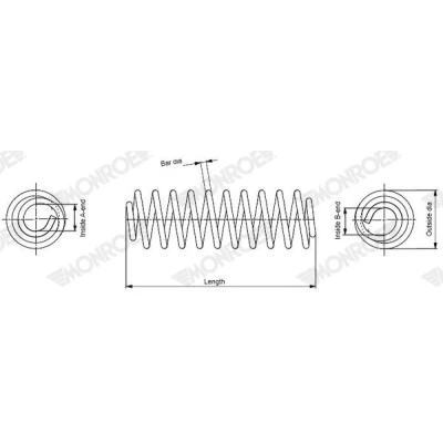 Billede af MONROE SP4514 Fjeder Skruefjeder SUZUKI: Vitara IV SUV (LY) 1.6 DDiS, DDiS AllGrip, 1.4 T, T 1.6, AllGrip 2015