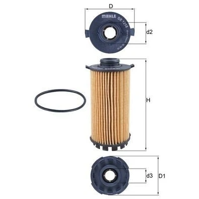 Billede af MAHLE ORIGINAL OX 1218D Oliefilter Filterindsats PORSCHE: 718 Cayman Coupe