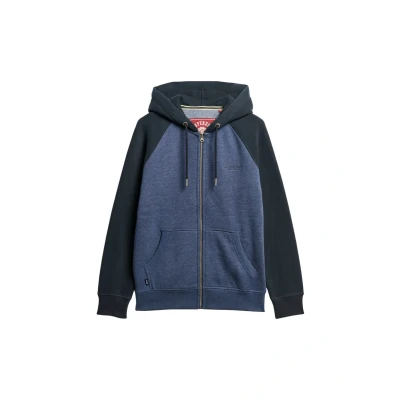 Billede af Superdry Essential Baseball Sweatjakke, Herre, Størrelse: Small, Heritage navy marl eclipse