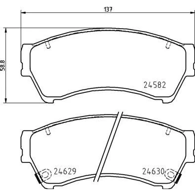 Billede af BREMBO P 49 060 Bremseklodser med akustisk advarsel for slid uden tilbehør MAZDA: 6 Sedan