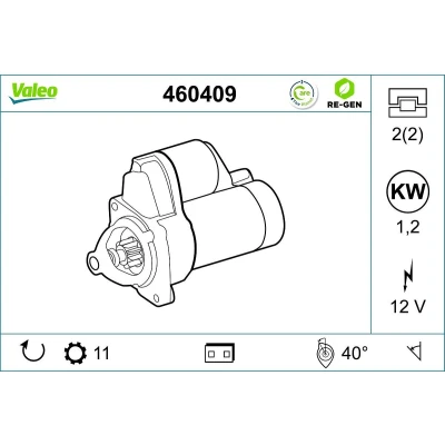Billede af VALEO 460409 Starter 12 1,2 11 L 40 KIA: Sportage III