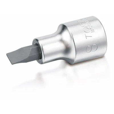 Billede af TOPTUL BCCA0804 Skraldenøgleindsats (Hexagon) slot head DIN ISO 2380 1 SL0.5x4 Krom vanadium stål kort