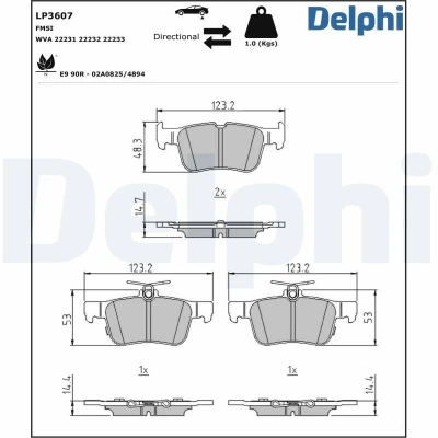 Billede af DELPHI LP3607 Bremseklodser med akustisk advarsel for slid anti knirke plade uden tilbehør FORD: Focus Mk4 Turnier, Hatchback