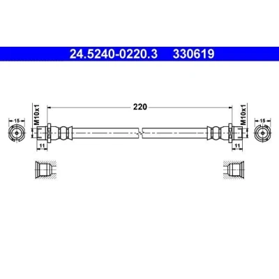 Billede af ATE 24.5240 0220.3 Bremseslange 220 OPEL: Astra G CC, Zafira A