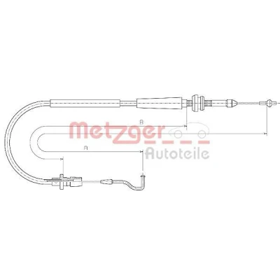 Billede af METZGER 11.0637 Gaskabel COFLE VOLKSWAGEN: TRANSPORTER 4, 4 Bus