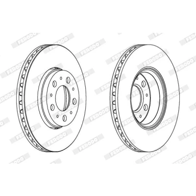 Billede af FERODO PREMIER Coat+ disc DDF1163C Bremseskiver 286 26 5 ventileret coatet med skruer VOLVO: V70 2, S60 I, S80 I