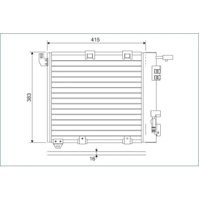 Billede af VALEO 817506 Kondensator uden tørrer Aluminium 383 R 134a OPEL: Astra G Caravan, Zafira A