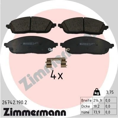 Billede af Bremseklodser ZIMMERMANN 26742.190.2