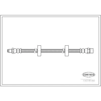 Billede af CORTECO 19018186 Bremseslange foraksel 312 VOLKSWAGEN: GOLF 2, Caddy 1 Pickup, Cabriolet, AUDI: 200 C3 Avant, 90 B3, 80 B3