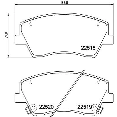 Billede af HELLA 8DB 355 039 041 Bremseklodser Inkl. slidadvarselskontakt med tilbehør KIA: Niro, HYUNDAI: Ioniq