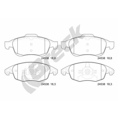 Billede af BRECK 24538 00 701 Bremseklodser CITROËN: C4 I Grand Picasso, II Hatchback, Picasso 1, PEUGEOT: 5008 I, Partner Van, Tepee