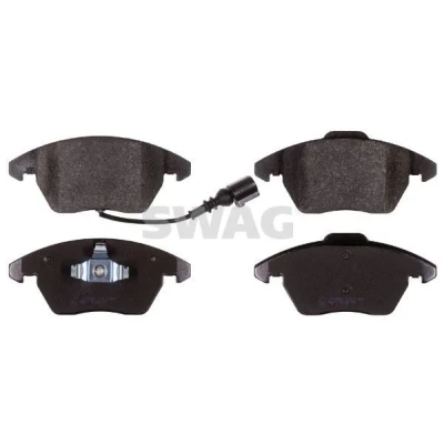 Billede af SWAG 30 91 6502 Bremseklodser foraksel Inkl. slidadvarselskontakt med stempelklips VOLKSWAGEN: Polo V Hatchback, GOLF 6, Passat B7 Variant
