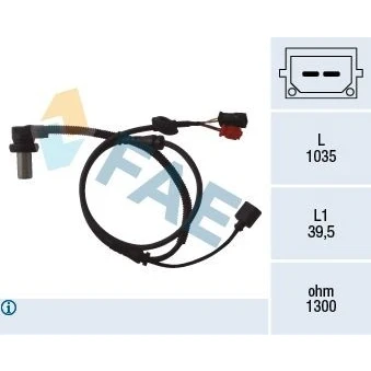 Billede af FAE 78059 ABS Sensor foraksel Induktiv 2 1035 AUDI: A6 C5 Sedan