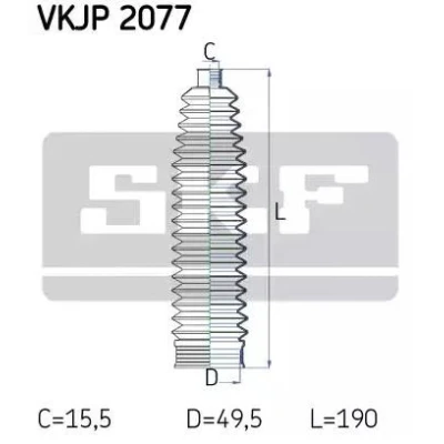 Billede af SKF VKJP 2077 Manchetsæt, styretøj Termoplast SEAT: Altea, Altea XL, VOLKSWAGEN: Touran I, Passat B6 Variant, AUDI: A4 B8 Avant