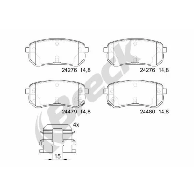 Billede af BRECK 24276 00 704 10 Bremseklodser med akustisk advarsel for slid HYUNDAI: i10 I, KIA: Picanto I