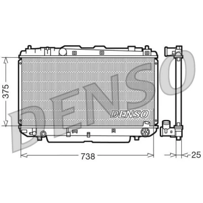 Billede af DENSO DRM50021 Radiator Aluminium 738mm 375mm 25mm TOYOTA: RAV4 II SUV (XA20) 2.0 D 4WD 2001 2005