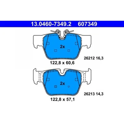 Billede af ATE 13.0460 7349.2 Bremseklodser Forberedt til slidindikator, Ekskl. slidadvarselskontakt BMW: 1 Hatchback, 2 Gran Coupe, MINI: Clubman
