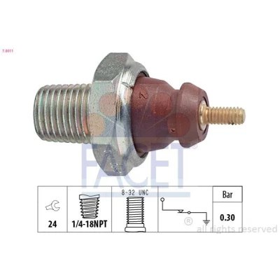 Billede af FACET 7.0011 Olietrykskontakt 1/4 18NPT Made in Italy OE Equivalent FORD: FIESTA 4, ESCORT 4 Cabriolet, Cortina Mk2 Sedan