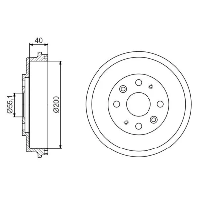 Billede af BOSCH 0 986 477 191 Bremsetromler 241 bagaksel MAZDA: FAMILIA 5, MX 3, 4
