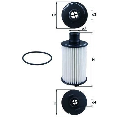 Billede af MAHLE ORIGINAL OX 774D Oliefilter Filterindsats LAND ROVER: Range Rover Sport, Discovery 4, 3, JAGUAR: XF Sedan, XK Cabriolet