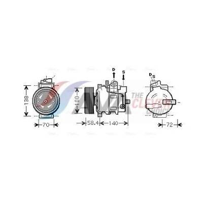 Billede af PRASCO AIAK262 Kompressor 6SEU14C R 134a AUDI: A6 C6 Avant, A4 B7 B6 Avant