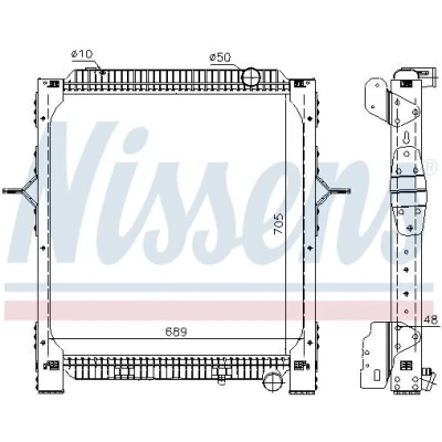 Billede af NISSENS 65476 Radiator Aluminium 705 689 48 med ramme Loddet køleripper