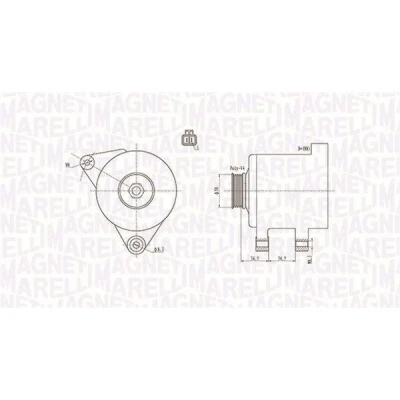 Billede af MAGNETI MARELLI 063731789010 Generator 12V 90A HYUNDAI: Getz, Matrix, Tucson, KIA: RIO 2