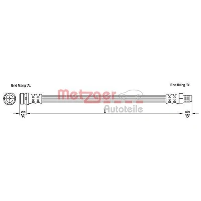 Billede af METZGER 4110238 Bremseslange 417 FORD: Focus 2 Kombi, C Max, Max