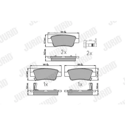 Billede af JURID 572606J Bremseklodser med akustisk advarsel for slid tilbehør HONDA: CR V 4, 3