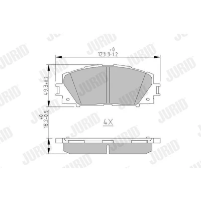 Billede af JURID 572578J Bremseklodser Ikke forberedt til slidindikator uden tilbehør TOYOTA: Yaris III Hatchback, II Hatchback