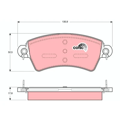 Billede af TRW COTEC GDB1385 Bremseklodser Ikke forberedt til slidindikator PEUGEOT: 206 Hatchback, 306 Stationcar, CITROËN: Xsara Coupe