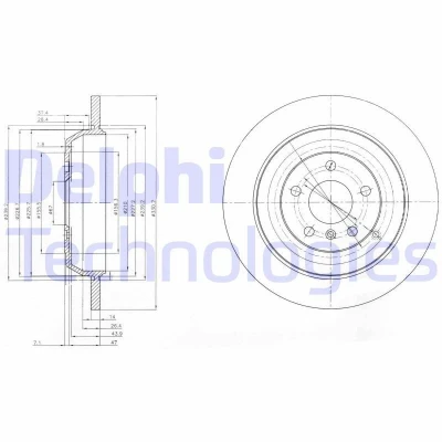 Billede af DELPHI BG4031 Bremseskiver 330 14 5 fuldstændigt olieret ubehandlet uden hjullejer, ABS sensorring MERCEDES BENZ: ML klasse, R klasse
