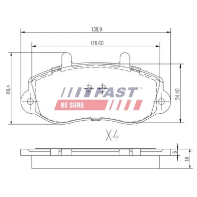 Billede af FAST FT29533 Bremseklodser bagaksel Ekskl. slidadvarselskontakt FORD: MONDEO 1 Kombi, 2, 2 Kombi