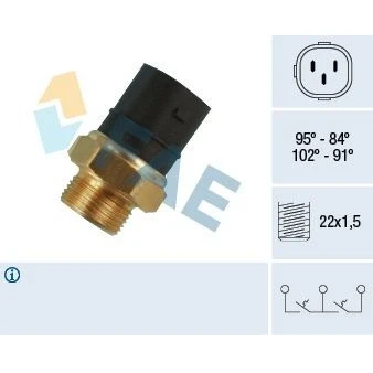 Billede af EPS 1.850.652 Temperaturkontakt, kølerventilator M22x1,5 Made in Italy OE Equivalent VOLKSWAGEN: GOLF 4, 3, Lupo / 3L
