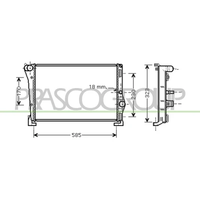 Billede af PRASCO LA002R004 Radiator Aluminium 580 322 34 Mekanisk fuget køleripper