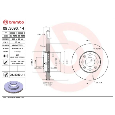 Billede af Bremseskive BREMBO 09.3090.11