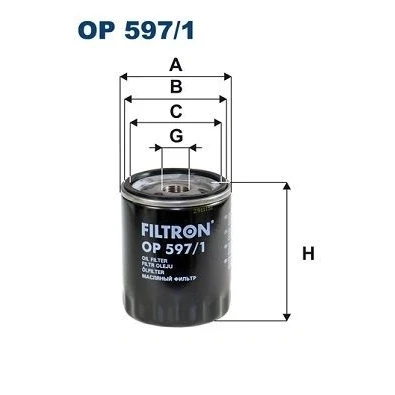 Billede af FILTRON OP 597/1 Oliefilter 3/4 16 UNF Påskruet filter MAZDA: 6 Stationcar, CX 5 I, 3 Hatchback