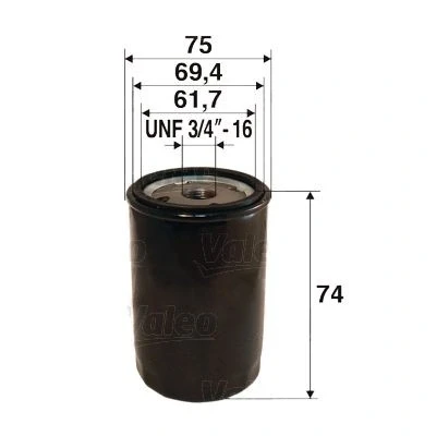 Billede af VALEO 586077 Oliefilter UNF 3/4&quot; 16 Påskruet filter CHRYSLER: PT Cruiser Stationcar, Voyager 4, / Grand 3, SKODA: Octavia I Hatchback