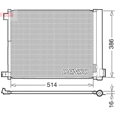 Billede af DENSO DCN46022 Kondensator med tørrer 474x399.7x16 R 134a 474 NISSAN: MICRA 4